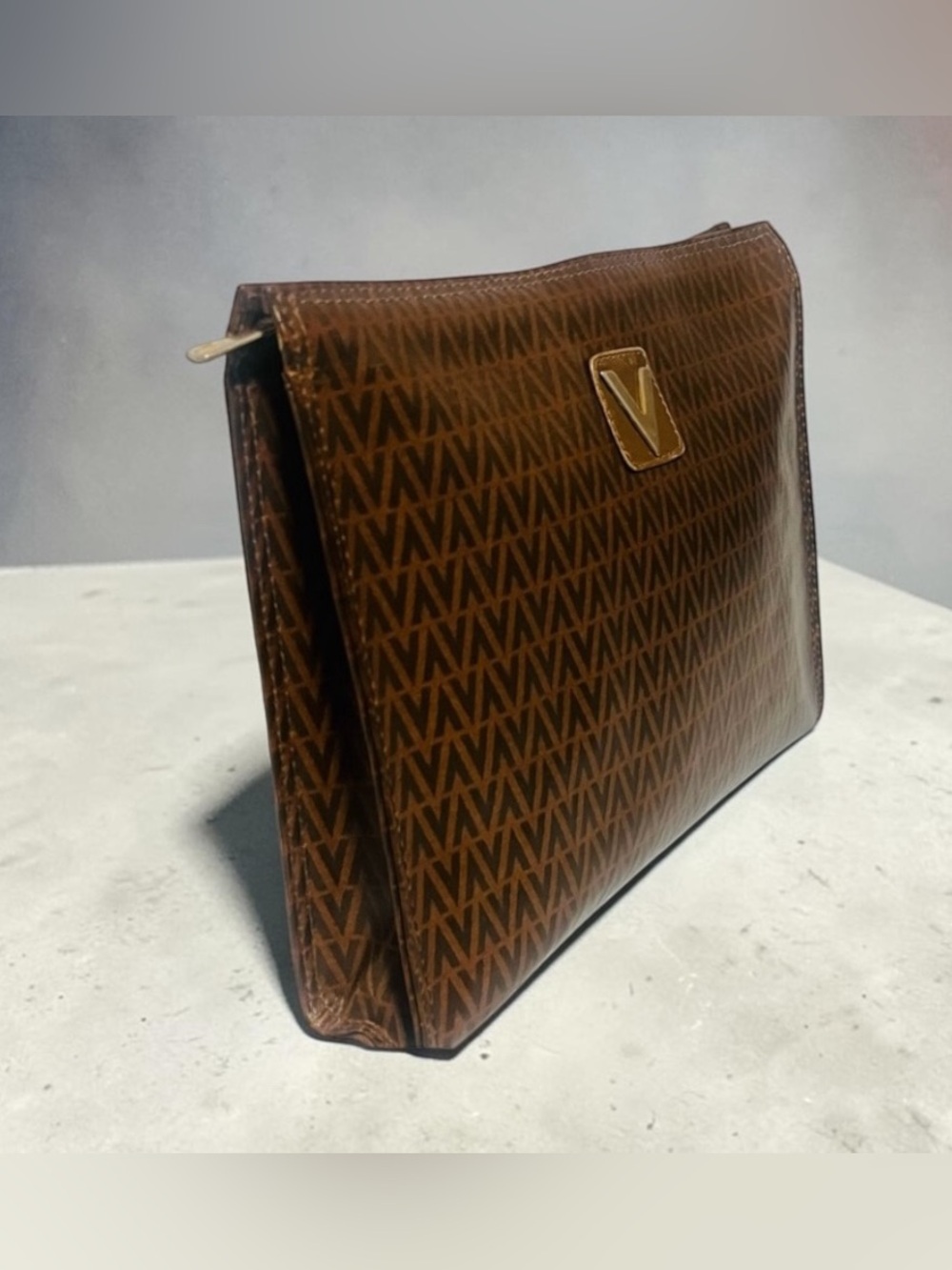Mario Valentino Monogram Brown Clutch - Picture 2 of 14